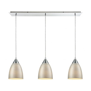 Merida - 3 Light Linear Mini Pendant in Transitional Style with Scandinavian and Coastal/Beach inspirations - 9 Inches tall and 36 inches wide - 1208751