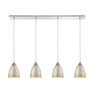 Merida - 6 Light Rectangular Pendant in Transitional Style with Scandinavian and Coastal/Beach inspirations - 9 Inches tall and 30 inches wide - 1208923