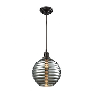 Ridley - 1 Light Pendant In Art Deco Style-13 Inches Tall and 10 Inches Wide