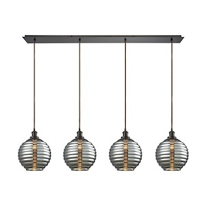 Ridley - 4 Light Linear Pendant In Modern Style-13 Inches Tall and 46 Inches Wide
