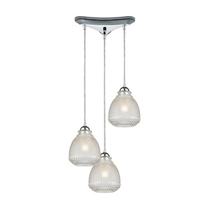 Victoriana - 3 Light Triangular Pendant in Traditional Style with Victorian and Modern Farmhouse inspirations - 10 Inches tall and 12 inches wide - 880087