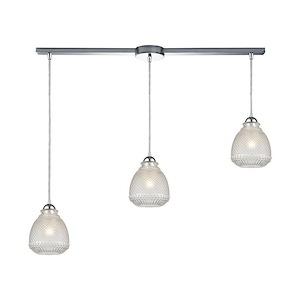 Victoriana - 3 Light Linear Mini Pendant in Modern/Contemporary Style with Retro and Luxe/Glam inspirations - 8 Inches tall and 38 inches wide