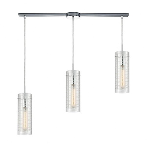 Swirl - 3 Light Linear Mini Pendant in Modern/Contemporary Style with Retro and Mid-Century Modern inspirations - 14 Inches tall and 38 inches wide