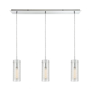 Swirl - 3 Light Linear Mini Pendant in Modern/Contemporary Style with Retro and Mid-Century Modern inspirations - 14 Inches tall and 36 inches wide - 705334