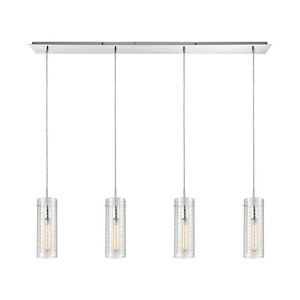 Swirl - 4 Light Linear Pendant in Modern/Contemporary Style with Retro and Mid-Century Modern inspirations - 14 Inches tall and 46 inches wide - 705333