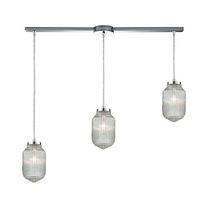 Dubois - 3 Light Linear Pendant in Modern/Contemporary Style with Art Deco and Mid-Century Modern inspirations - 83 Inches tall and 38 inches wide