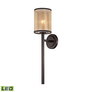 Diffusion - 9.5W 1 LED Wall Sconce in Transitional Style with Luxe/Glam and Mid-Century Modern inspirations - 24 Inches tall and 6 inches wide - 522056