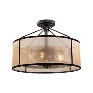 Diffusion - 3 Light Semi-Flush Mount in Transitional Style with Luxe/Glam and Mid-Century Modern inspirations - 13 Inches tall and 18 inches wide - 522055
