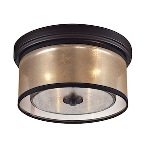 Diffusion - 2 Light Flush Mount in Transitional Style with Luxe/Glam and Mid-Century Modern inspirations - 6 Inches tall and 13 inches wide