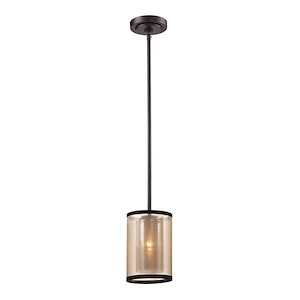 Diffusion - 1 Light Mini Pendant in Transitional Style with Luxe/Glam and Mid-Century Modern inspirations - 8 Inches tall and 6 inches wide