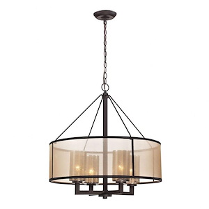 Diffusion - 4 Light Chandelier in Transitional Style with Luxe/Glam and Mid-Century Modern inspirations - 25 Inches tall and 24 inches wide - 421930
