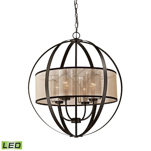 Diffusion - 38W 4 LED Chandelier in Transitional Style with Luxe/Glam and Mid-Century Modern inspirations - 27 Inches tall and 24 inches wide