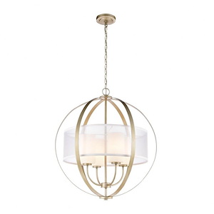 Diffusion - 4 Light Chandelier in Transitional Style with Luxe/Glam and Mid-Century Modern inspirations - 27 Inches tall and 24 inches wide