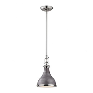 Rutherford - 1 Light Mini Pendant in Transitional Style with Urban/Industrial and Modern Farmhouse inspirations - 13 Inches tall and 9 inches wide