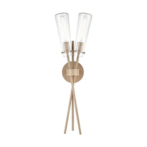 Stix - 2 Light Wall Sconce in Transitional Style with Nature-Inspired/Organic and Mid-Century Modern inspirations - 29 Inches tall and 9 inches wide