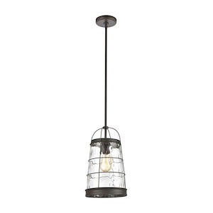 Azaria - 1 Light Mini Pendant in Transitional Style with Modern Farmhouse and Country/Cottage inspirations - 15 Inches tall and 9 inches wide