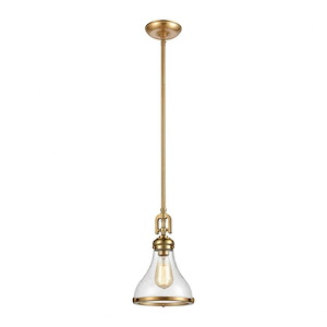 Rutherford - 1 Light Mini Pendant in Transitional Style with Urban/Industrial and Modern Farmhouse inspirations - 13 Inches tall and 9 inches wide - 921272