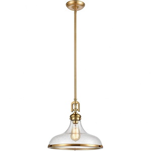 Rutherford - 1 Light Pendant in Transitional Style with Urban/Industrial and Modern Farmhouse inspirations - 13 Inches tall and 15 inches wide