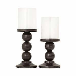 Meridian - Pillar Holder (Set of 2) In Rustic Style-13.25 Inches Tall and 4.75 Inches Wide