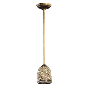Elizabethan - 1 Light Mini Pendant in Traditional Style with Victorian and French Country inspirations - 8 Inches tall and 5 inches wide - 408552
