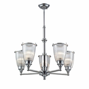 Halophane - 5 Light Chandelier-24 Inches Tall and 26 Inches Wide - 1303328