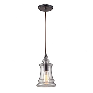 Menlow Park - 1 Light Mini Pendant in Transitional Style with Modern Farmhouse and Vintage Charm inspirations - 10 Inches tall and 6 inches wide