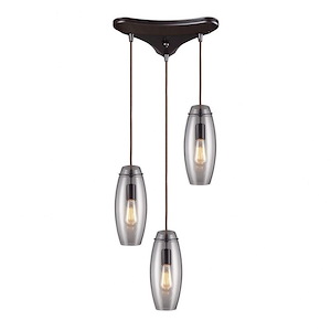 Menlow Park - 3 Light Linear Pendant in Transitional Style with Retro and Scandinavian inspirations - 12 Inches tall and 5 inches wide - 408621