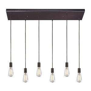 Menlow Park - 6 Light Rectangular Pendant in Transitional Style with Urban and Modern Farmhouse inspirations - 4 Inches tall and 9 inches wide - 1208934