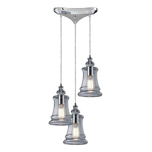 Menlow Park - 3 Light Linear Pendant in Transitional Style with Modern Farmhouse and Vintage Charm inspirations - 10 Inches tall and 6 inches wide - 408606