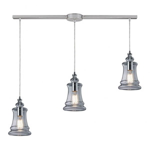 Menlow Park - 3 Light Linear Pendant in Transitional Style with Modern Farmhouse and Vintage Charm inspirations - 10 Inches tall and 6 inches wide - 1208866