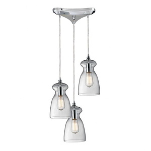 Menlow Park - 3 Light Linear Pendant in Transitional Style with Retro and Scandinavian inspirations - 11 Inches tall and 5 inches wide - 408604