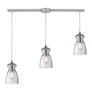 Menlow Park - 3 Light Linear Pendant in Transitional Style with Retro and Scandinavian inspirations - 11 Inches tall and 5 inches wide