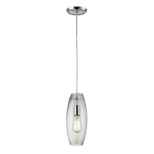 Menlow Park - 1 Light Mini Pendant in Transitional Style with Retro and Scandinavian inspirations - 12 Inches tall and 5 inches wide - 408603