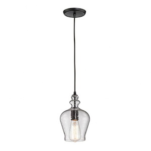 Menlow Park - 1 Light Mini Pendant in Transitional Style with Vintage Charm and Country/Cottage inspirations - 10 Inches tall and 6 inches wide - 421929