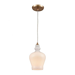 Menlow Park - 1 Light Mini Pendant in Transitional Style with Vintage Charm and Country/Cottage inspirations - 10 Inches tall and 6 inches wide - 881743