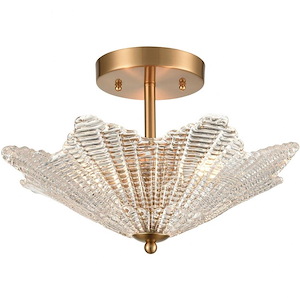 Radiance - 3 Light Semi-Flush Mount in Transitional Style with Art Deco and Luxe/Glam inspirations - 11 Inches tall and 16 inches wide - 921266
