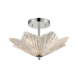 Radiance - 3 Light Semi-Flush Mount in Transitional Style with Art Deco and Luxe/Glam inspirations - 11 Inches tall and 16 inches wide