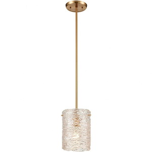 Chiseled Ice - 1 Light Mini Pendant in Transitional Style with Luxe/Glam and Southwestern inspirations - 8 Inches tall and 7 inches wide