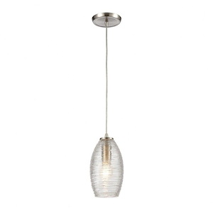 Frazzle - 1 Light Mini Pendant in Transitional Style with Luxe/Glam and Coastal/Beach inspirations - 10 Inches tall and 5 inches wide
