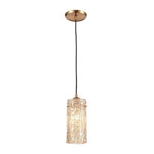 Roubaix - 1 Light Mini Pendant in Transitional Style with Nature-Inspired/Organic and Southwestern inspirations - 10 Inches tall and 5 inches wide