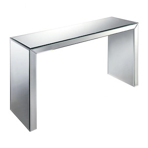 Matinee - Modern/Contemporary Style w/ Luxe/Glam inspirations - Glass and Hardwood End Table - 30 Inches tall 16 Inches wide