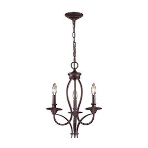 Medford - 3 Light Chandelier in Transitional Style with Country/Cottage and Rustic inspirations - 19 Inches tall and 14 inches wide
