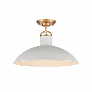 Surf - 1 Light Semi-Flush Mount In Modern Style-10.5 Inches Tall and 16 Inches Wide - 1118358