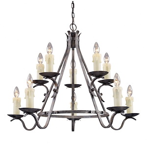 Jamestown - 10 Light Chandelier-26 Inches Tall and 34 Inches Wide