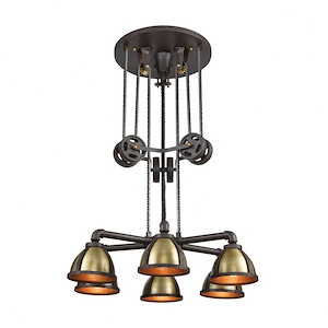 Torque - 6 Light Chandelier in Transitional Style with Urban/Industrial and Modern Farmhouse inspirations - 78 Inches tall and 36 inches wide