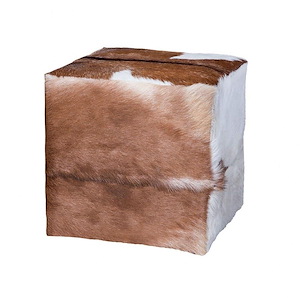 Goat Hide - Traditional Style w/ ModernFarmhouse inspirations - Goat Hide Ottoman - 18 Inches tall 18 Inches wide