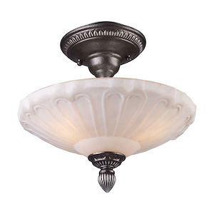 Restoration - 3 Light Semi-Flush Mount in Traditional Style with Victorian and Vintage Charm inspirations - 12 Inches tall and 12 inches wide