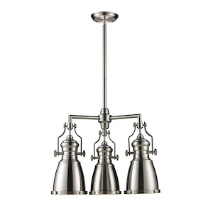 Chadwick - 3 Light Chandelier in Transitional Style with Urban/Industrial and Modern Farmhouse inspirations - 18 Inches tall and 22 inches wide