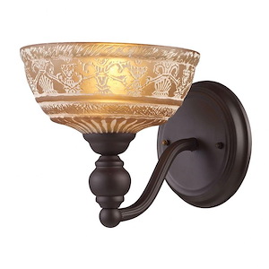 Norwich - 1 Light Wall Sconce in Traditional Style with Victorian and Vintage Charm inspirations - 8 Inches tall and 8 inches wide