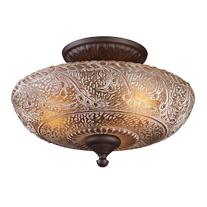 Norwich - 3 Light Semi-Flush Mount in Traditional Style with Victorian and Vintage Charm inspirations - 9.5 Inches tall and 14 inches wide